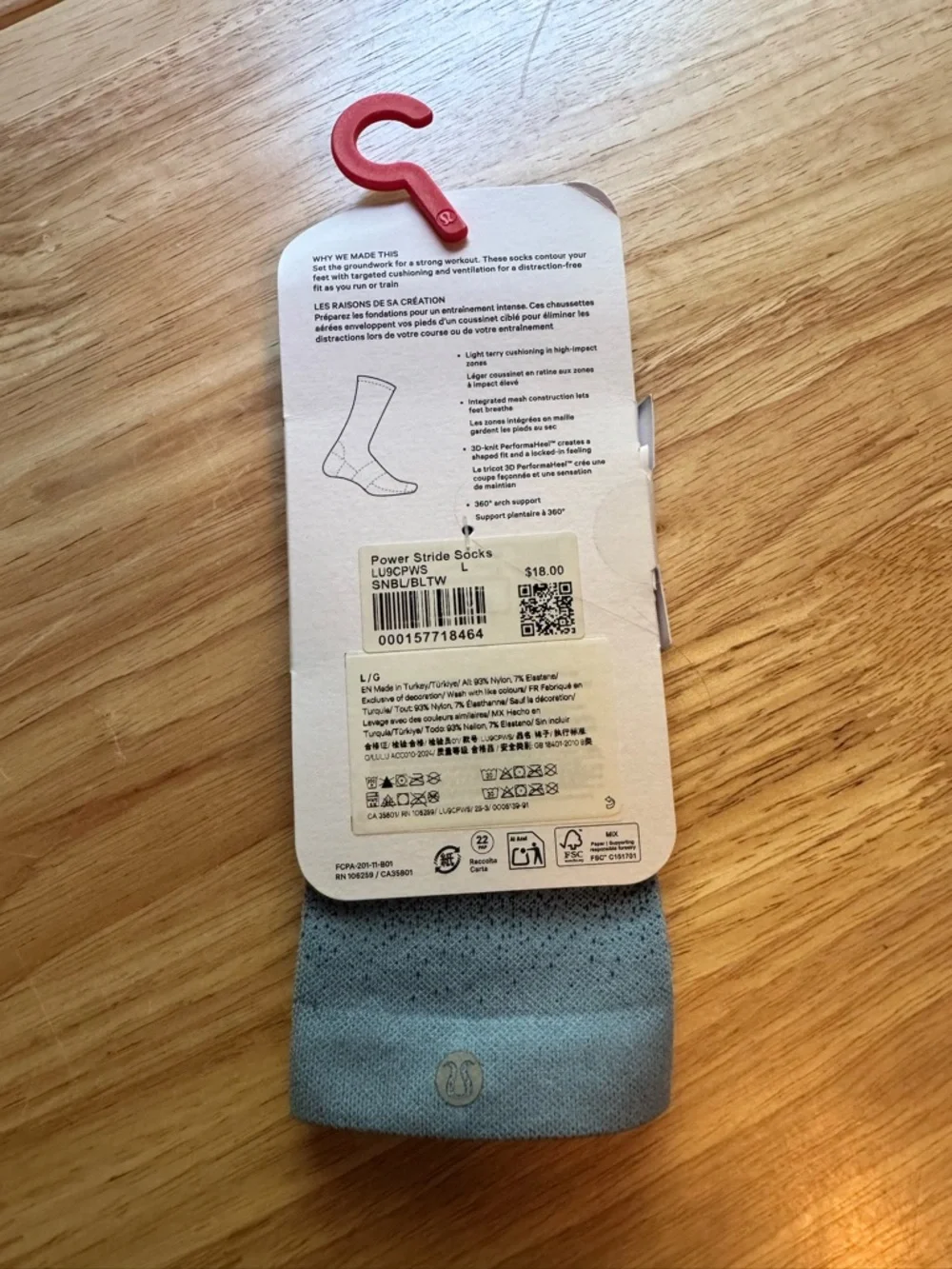 lululemon athletica Power Stride Crew Socks - Gradient Blue Large